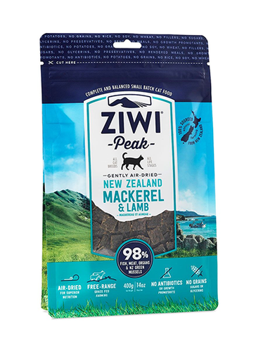 Ziwi Peak Mackerel & Lamb Air Dried Cat Food ( 400gm ) | Perromart Online Pet Store Singapore