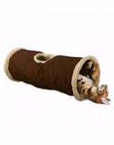 AFP Lambswool Find Me Cat Tunnel - Brown | Perromart Online Pet Store Singapore