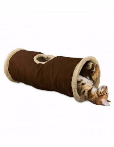 AFP Lambswool Find Me Cat Tunnel - Brown | Perromart Online Pet Store Singapore