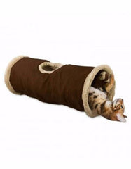AFP Lambswool Find Me Cat Tunnel - Brown | Perromart Online Pet Store Singapore