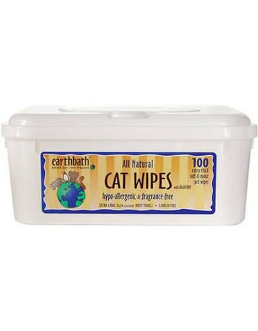 Earthbath HypoAllergenic Fragrance Free Cat Grooming Wipes ( 100 towels )  | Perromart Online Pet Store Singapore