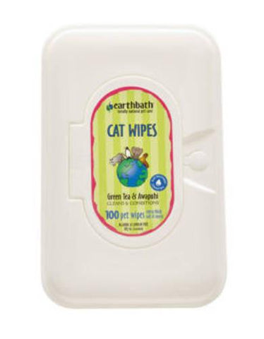 Earthbath Green Tea Fragrance Cat Grooming Wipes ( 100 towels )  | Perromart Online Pet Store Singapore