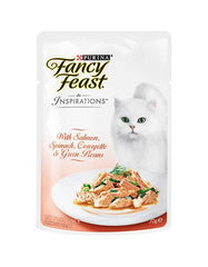Fancy Feast Inspirations Salmon, Spinach, Courgette & Green Beans Pouch Cat Food 70g | Perromart Online Pet Store Singapore