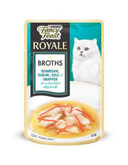 Fancy Feast Royale Broths Seabream, Surimi, Sole & Snapper Pouch Cat Food 40g | Perromart Online Pet Store Singapore