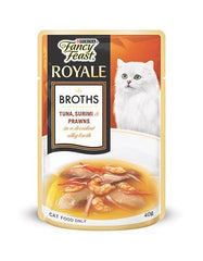 Fancy Feast Royale Broths Tuna, Surimi & Prawns Pouch Cat Food 40g | Perromart Online Pet Store Singapore