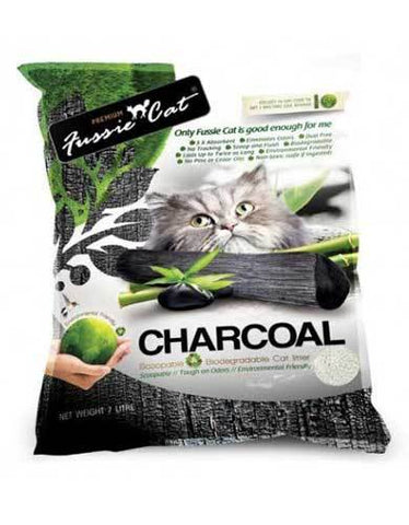 Fussie Cat Natural Charcoal Paper Litter 7L | Perromart Online Pet Store Singapore