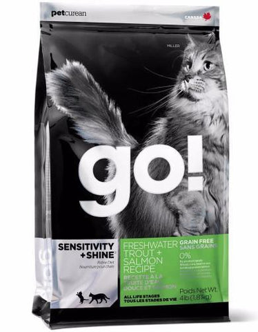 Petcurean GO! Sensitivity+Shine Freshwater Trout + Salmon Recipe Dry Cat Food | Perromart Online Pet Store Singapore