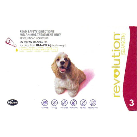 Revolution For Medium Dog 10.1kg-20kg 3 Doses/Pack - Perromart