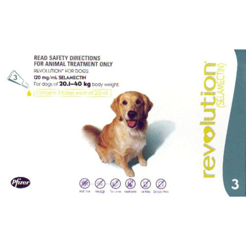Revolution For Large Dog 20.1kg-40kg 3/Pack - Perromart