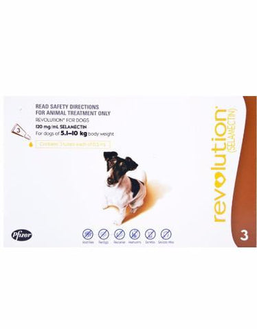 Revolution For Small Dogs 5kg-10.0kg 3/Pack - Perromart