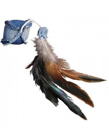 Kong Denim Ball With Feathers Cat Toy | Perromart Online Pet Store Singapore