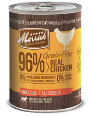 Merrick Grain Free 96% Real Chicken Canned - 374g | Perromart Online Pet Store Singapore