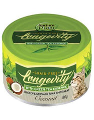 Nurture Pro Longevity Chicken & Skipjack Tuna White Meat with Coconut Cat Canned Food 80g | Perromart Online Pet Store Singapore