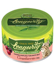 Nurture Pro Longevity Chicken & Skipjack Tuna White Meat with Cranberries Cat Canned Food 80g | Perromart Online Pet Store Singapore