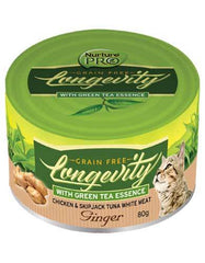 Nurture Pro Longevity Chicken & Skipjack Tuna White Meat with Ginger Cat Canned Food 80g | Perromart Online Pet Store Singapore