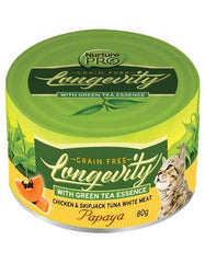 Nurture Pro Longevity Chicken & Skipjack Tuna White Meat with Papaya Cat Canned Food 80g | Perromart Online Pet Store Singapore