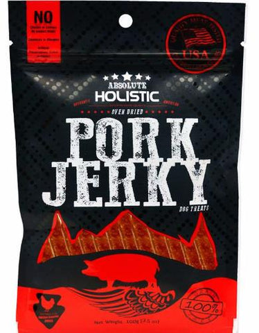 Absolute Holistic Grain Free Pork Loin Strip Dog Treats 100g | Perromart Online Pet Store Singapore