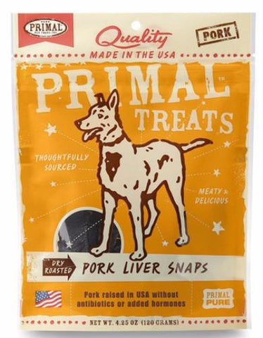 Primal Dry Roasted Pork Liver Snaps Treats - Perromart Online Pet Store Singapore