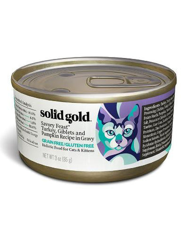 Solid Gold Grain & Gluten Free Savory Feast With Turkey, Giblets & Pumpkin Recipe in Gravy Wet Cat Food (3oz) | Perromart Online Pet Store Singapore