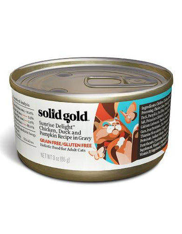 Solid Gold Grain & Gluten Free Sunright Delight With Chicken, Duck & Pumpkin Recipe in Gravy Wet Canned Cat Food (3oz) | Perromart Online Pet Store Singapore