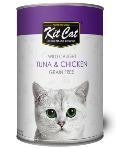 Kit Cat Atlantic Tuna With Tender Chicken Canned Cat Food 400g