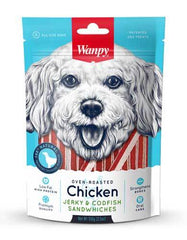 Wanpy Oven-Roasted Chicken & CodFish Sandwiches Dog Treat 100g | Perromart Online Pet Store Singapore