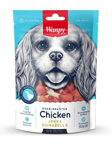 Wanpy Oven-Roasted Chicken Dumbbells Dog Treat 100g | Perromart Online Pet Store Singapore