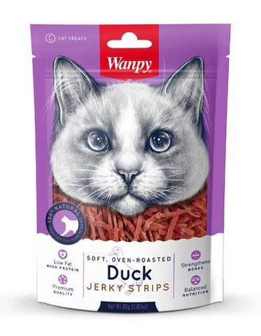 Wanpy Soft & Oven-Roasted Duck Strips Cat Treat 80g | Perromart Online Pet Store Singapore